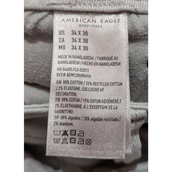American Eagle sz 34/30 Slim Straight Skinny Jeans distressed stretchy 1243 - Picture 7 of 7